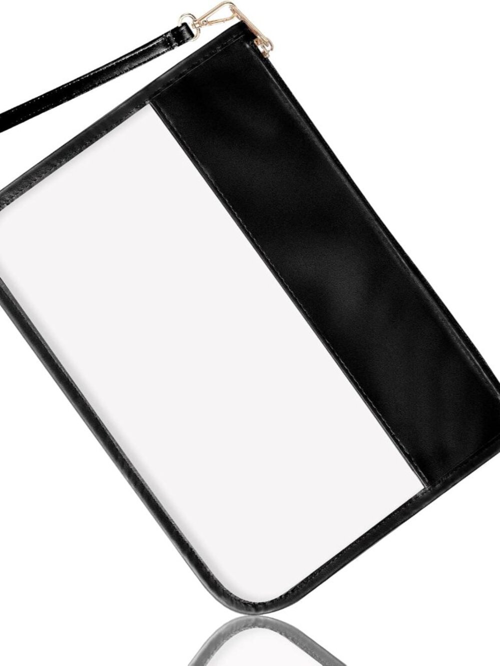Clear PVC Flat Pouch - Travel Makeup Bag With Wristlet, DIY Chenille Letter Bag,